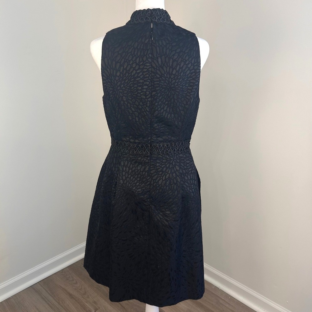 Lilly Pulitzer Franci Dress Women Size 4 Black Onyx Lagoon Jacquard Cocktail LBD - Picture 4 of 12